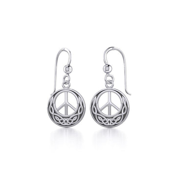 Celtic Knotwork Peace Silver Earrings TE2631 - Jewelry